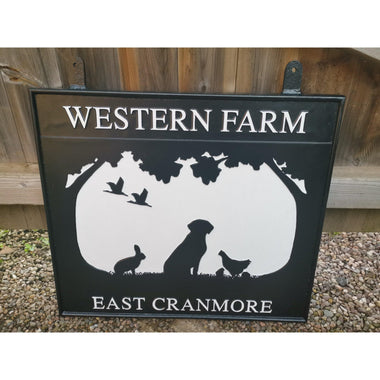 Double Sided Hanging Farm Sign-Custom made Cast House Signs-Signcast