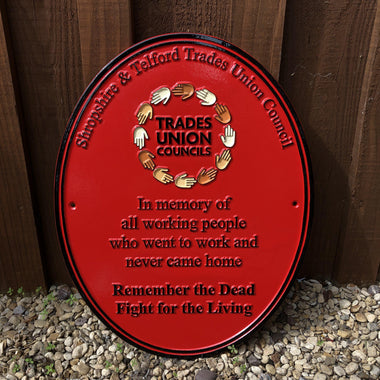 Trades Union Workers Memorial Plaque-Cast Aluminium Memorial Plaques-Signcast