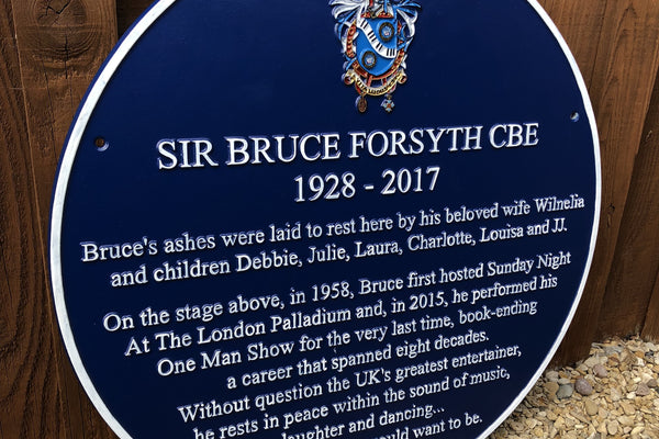 Sir Bruce Forsythe CBE Blue Plaque At The London Palladium