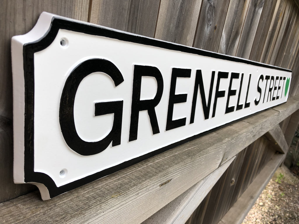 Cast Aluminium Traditional Grenfell Commemorative Street Sign