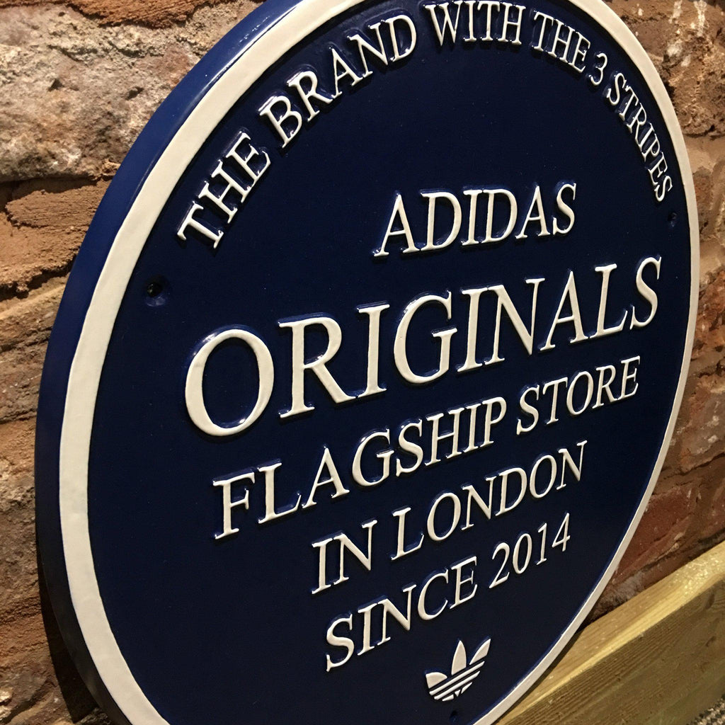 Adidas Flag Ship Store Blue Plaque-Company Point Of Sale Promotional Plaques-Signcast
