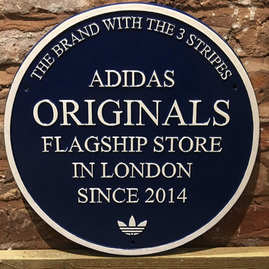 Adidas Flag Ship Store Blue Plaque-Company Point Of Sale Promotional Plaques-Signcast