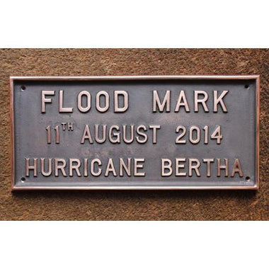 Cast Bronze Flood Mark Plaque-Makers Plates & Date Plaques-Signcast