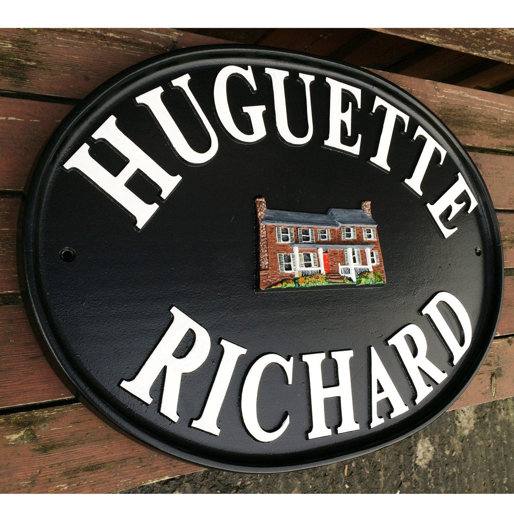 Custom Made Cast House Sign Oval Signcast