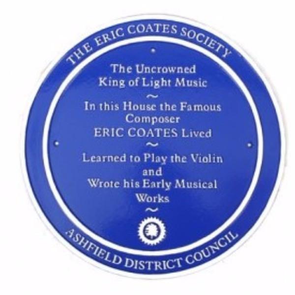 Eric Coates Cast Round Blue Plaque-Blue Plaques-Signcast