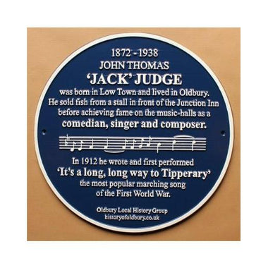 Jack Judge Cast Round Blue Plaque 400mm-Blue Plaques-Signcast