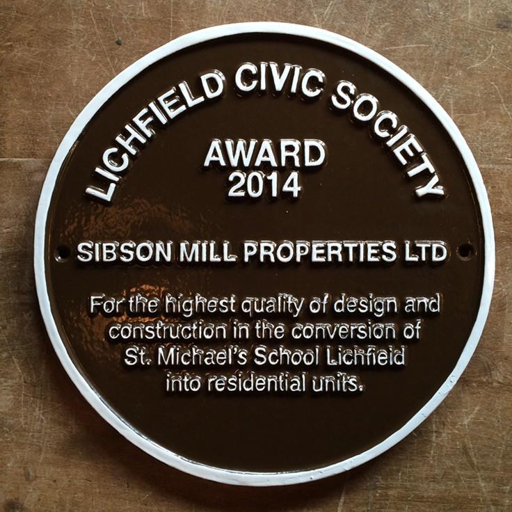 Lichfield Civic Society Award Plaque-Award Plaques-Signcast