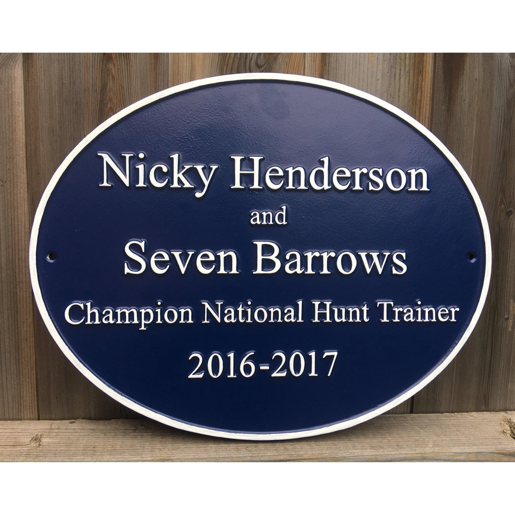 National Hunt Trainer Oval Blue Plaque-Blue Plaques-Signcast